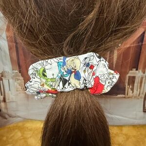 Handmade Cartoon Character White Multi-Color Scrunchie